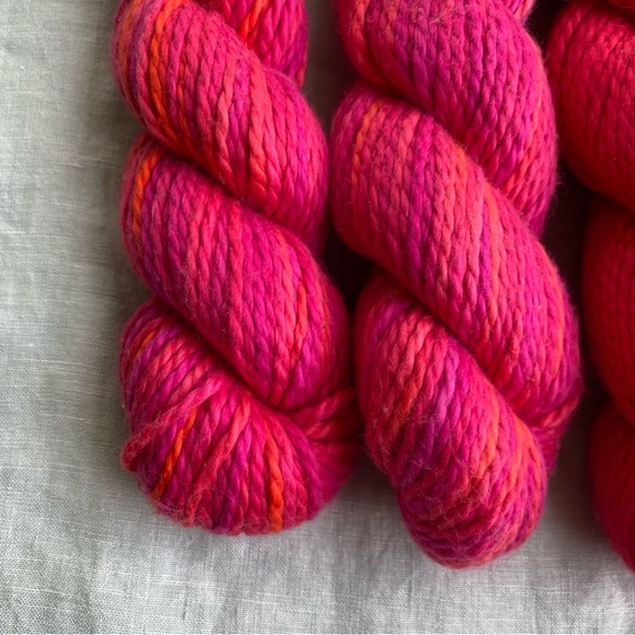 Lot of 3 Blue Sky Alpacas pink dyed cotton multi cotton yarn skeins hanks - Picture 2 of 7